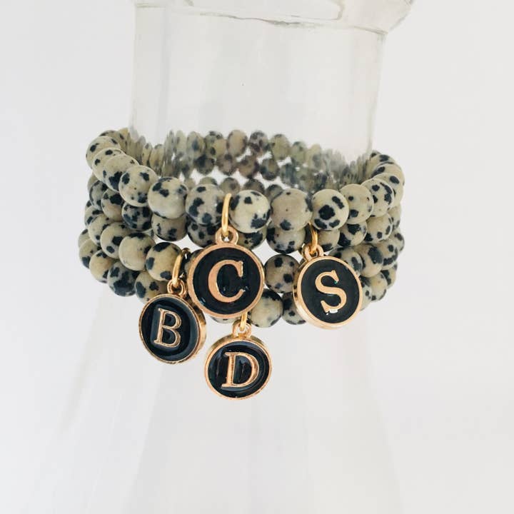 Initial Charm Stretch Bracelet for wholesale by HL Stacks