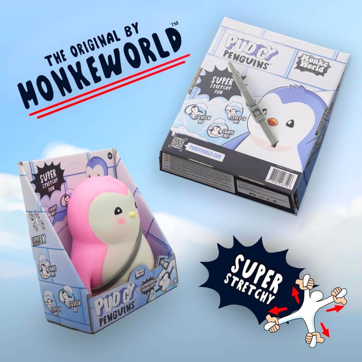 MonkeWorld Toys - Wholesale Squishy Toy - Kids & Baby - Monke World Pudgy Penguin in Pink Squishies Fidget Toy
