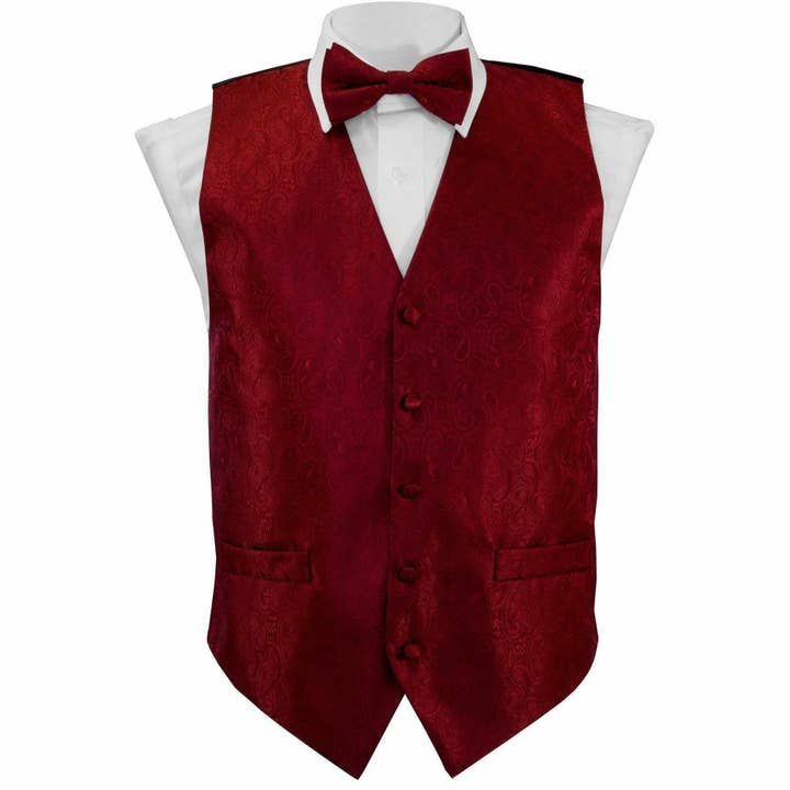 Dubal Brothers – wholesale Kostymväst - Herr – Vittorio Farina Paisley Västset (svart rygg) Var. 01 (svart-plommon) av Classy Manschettknappar2