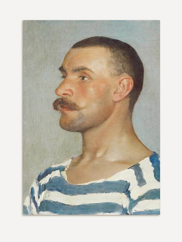 Silent Gaze – Vintage Male Portrait Art Print for wholesale by Modern Antique Prints