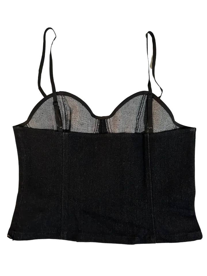 Rebel Reid - Wholesale Bustier - Women's - Black Denim Bustier Top3