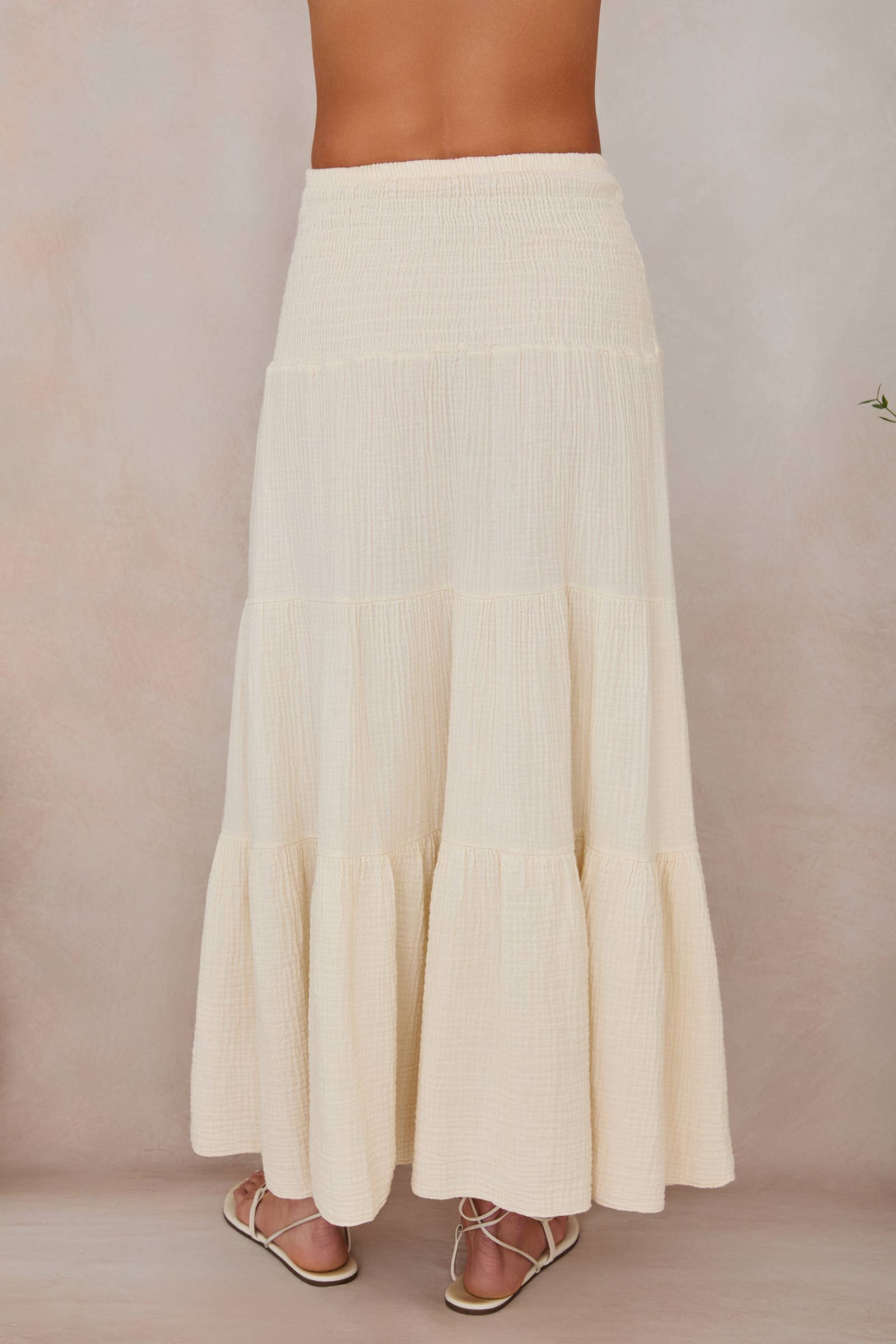 MILIO MILANO - Wholesale Skirt - Women's - TIERED COTTON GAUZE SKIRT (113016)6