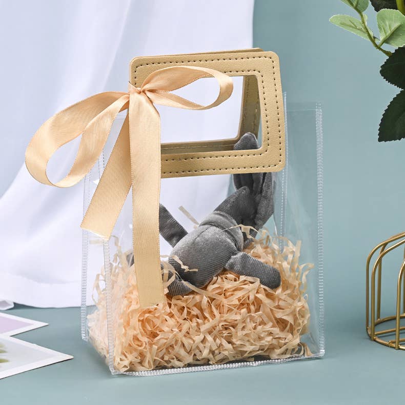 ByHome - Vente Pochette cadeau - Sac cadeau en PVC épais transparent 7 couleurs avec poignées carrées4