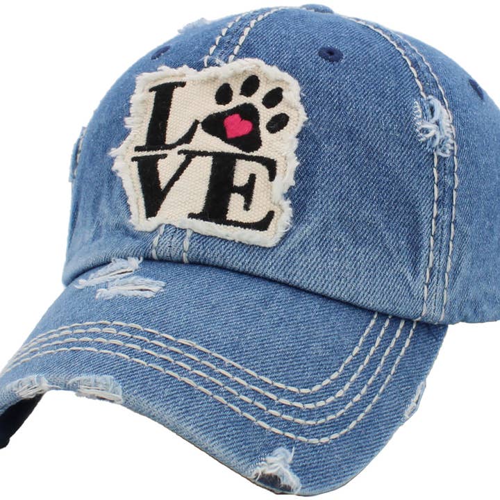 KBETHOS - Wholesale Baseball Cap - Women's - Paw Love Vintage Ballcap
