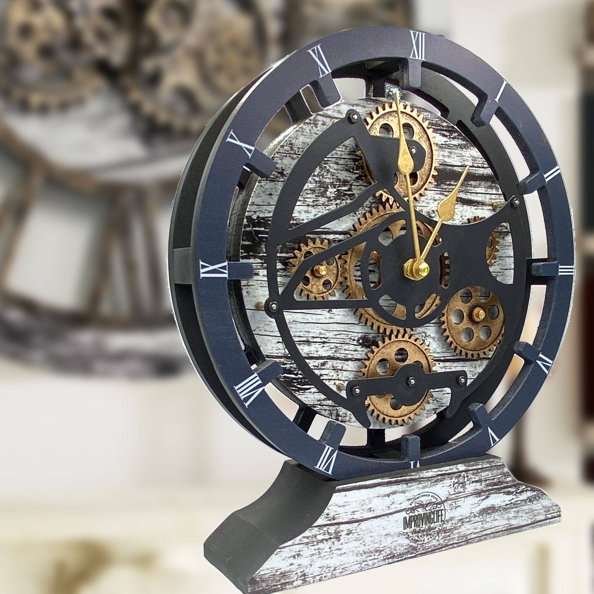 The Gears Clock - Wholesale Wall Clock - CANADA LINE WALL-DESK CLOCK 16 INCH GREY&WHITE25