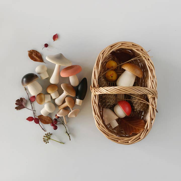 Moon Picnic - Wholesale Wood Toy - Kids - Forest Mushrooms Basket