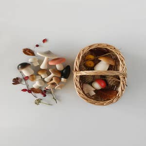 Rattan Mushroom Basket Nursery Decor