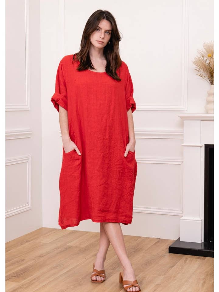 LINEN & COTTON HOUSE - Wholesale Jurk - Dames - LINNEN JURK 167 LENTE- EN ZOMERKLEDING