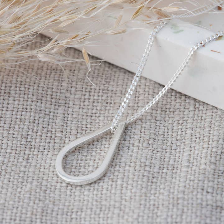 Small teardrop necklace, silver for wholesale by Elin Horgan Jewellery