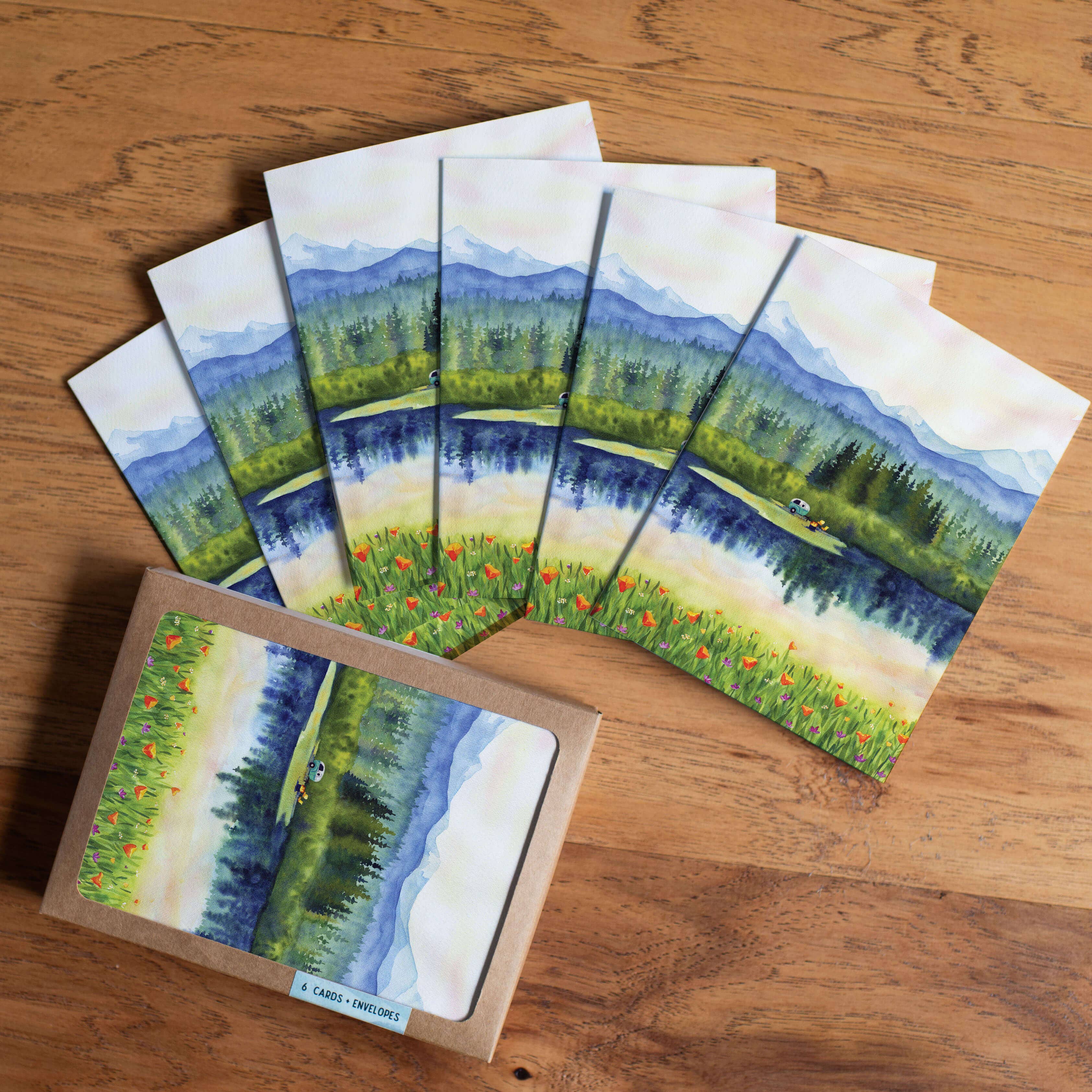 Watercolor Wednesday – Großhandel Grußkarten für den Alltag – Abenteuer Sommer Grußkarte | Alltägliches Naturverbundenes Design4