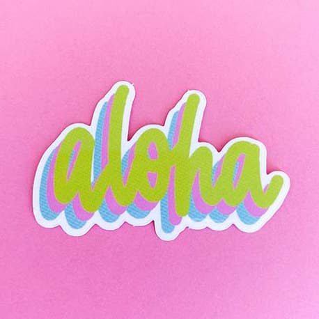 Aloha Vinyl Sticker for wholesale by Vibe Stickies