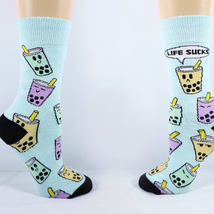 Emii Creations - Vente Chaussettes – unisexe - Chaussettes Life Sucks Boba1