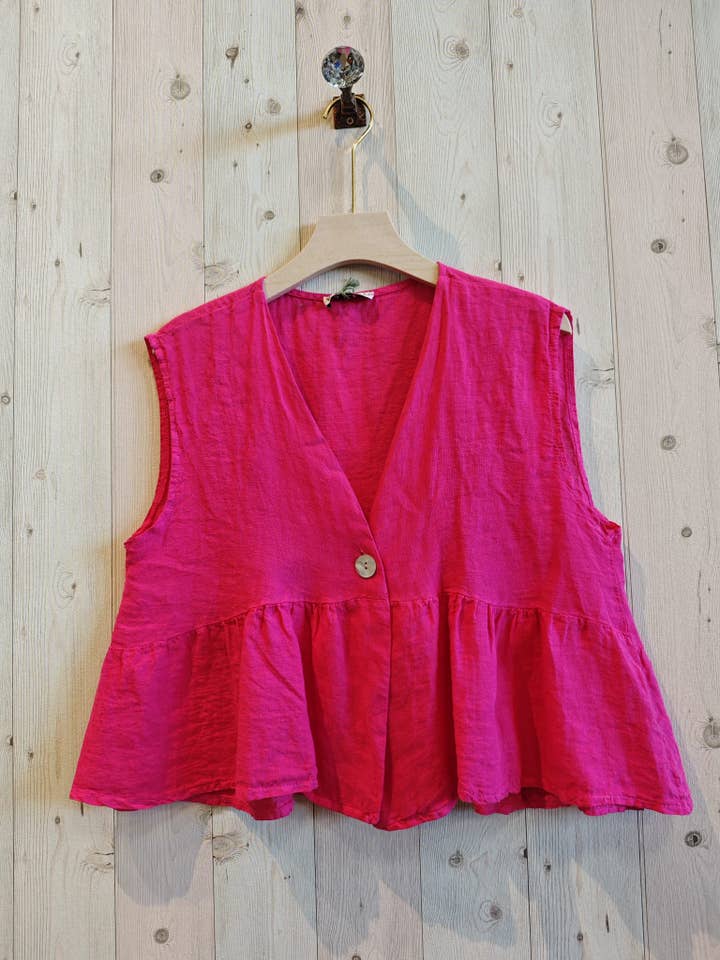 Linen & More - Wholesale Blouse - Women's - REF 12182 SLEEVELESS BLOUSE 100% LINEN