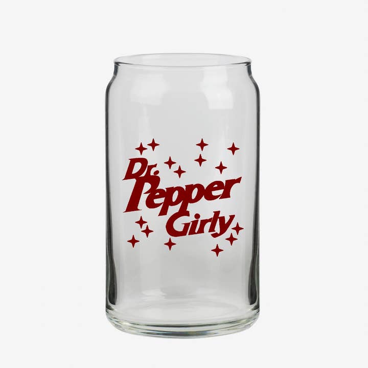 BOBBYK - Wholesale Drinking Glass/Cup - Dr. Pepper Girly Beer Can Glass