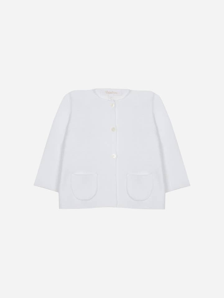 Cardigan en tricot blanc pour la vente par Patachou