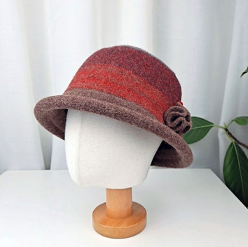 Comfortarians – wholesale Bucket hat – Women's – Women's Winter Adjustable Bucket Hat Wool Color block FW3