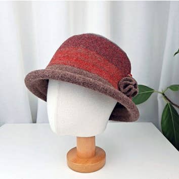 Comfortarians – Großhandel Bucket Hat – Damen – Verstellbarer Beutelhut für Damen, Wolle, Farbblock, FW5