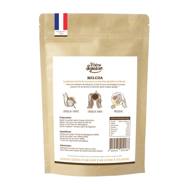 Kokoa Square - Wholesale Hot Cocoa Mix/Kit - Milcoa - Cocoa powder and coconut milk1