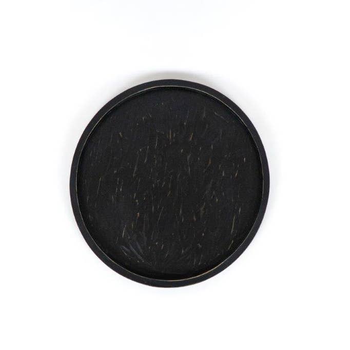 Adams & Co. - Wholesale Decorative Tray - 11806 - 15.5x15x1 wood round tray (TRAY) black