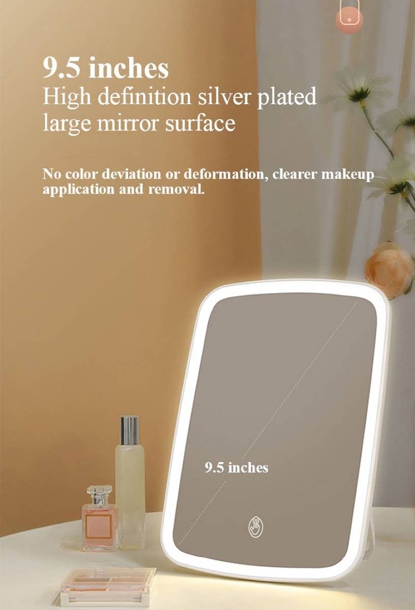 WHITE ....1009 USB Rechargeable LED Vanity Mirror SI-25550 for wholesale on Faire