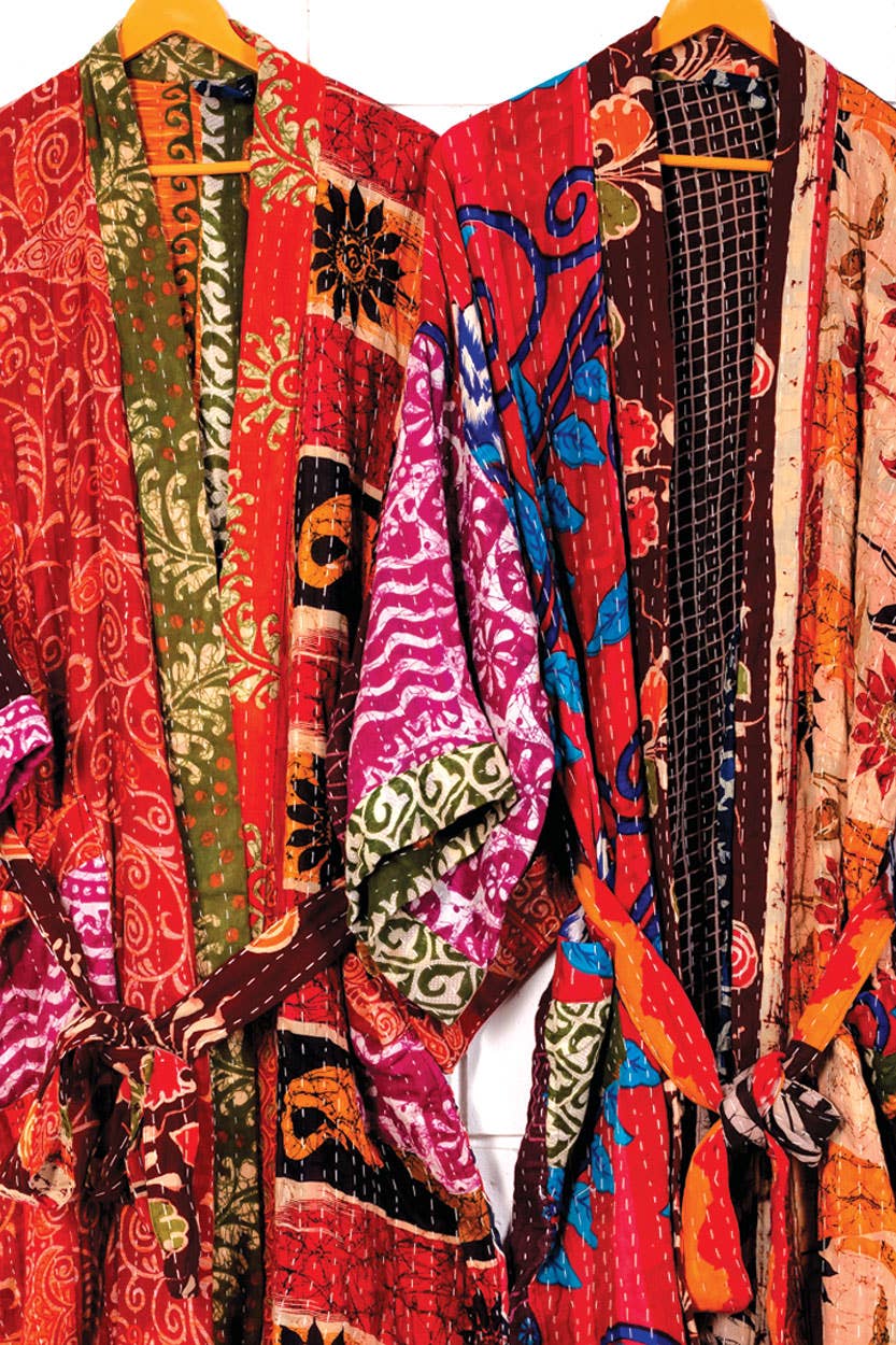 Sevya Handmade - Wholesale Robe - Women's - Kantha Kimono Robe6