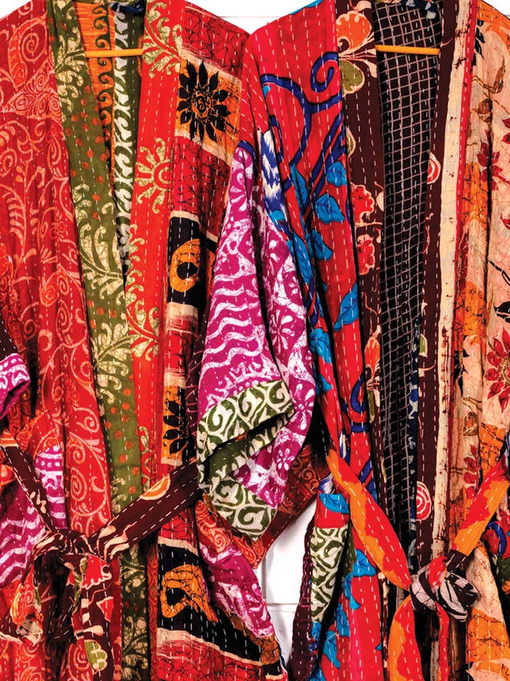 Sevya Handmade - Wholesale Robe - Women's - Kantha Kimono Robe6