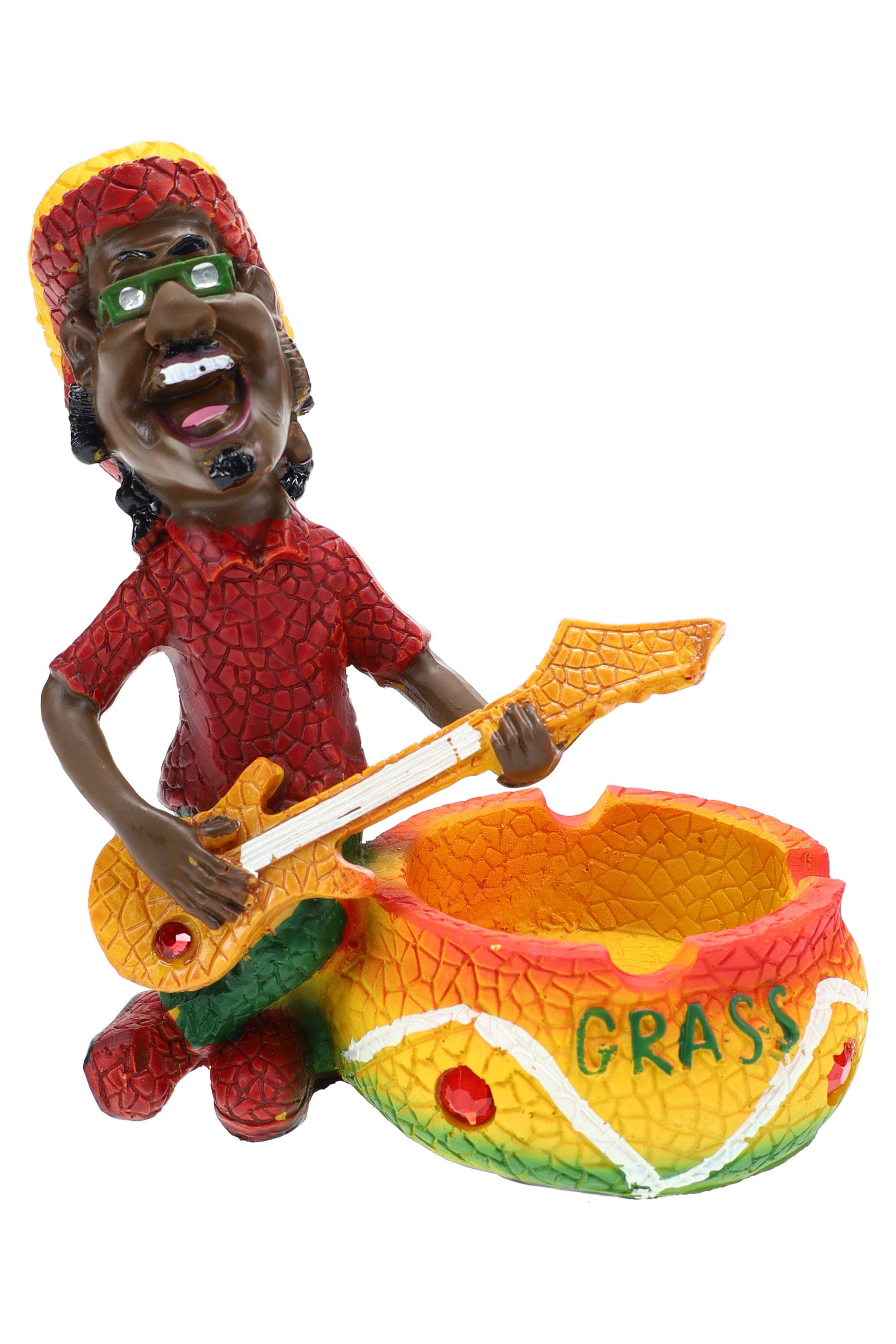 SPS Wholesale Inc - Wholesale Ashtray - 4″ Rasta Resin Ashtray, Assorted Designs - M04251
