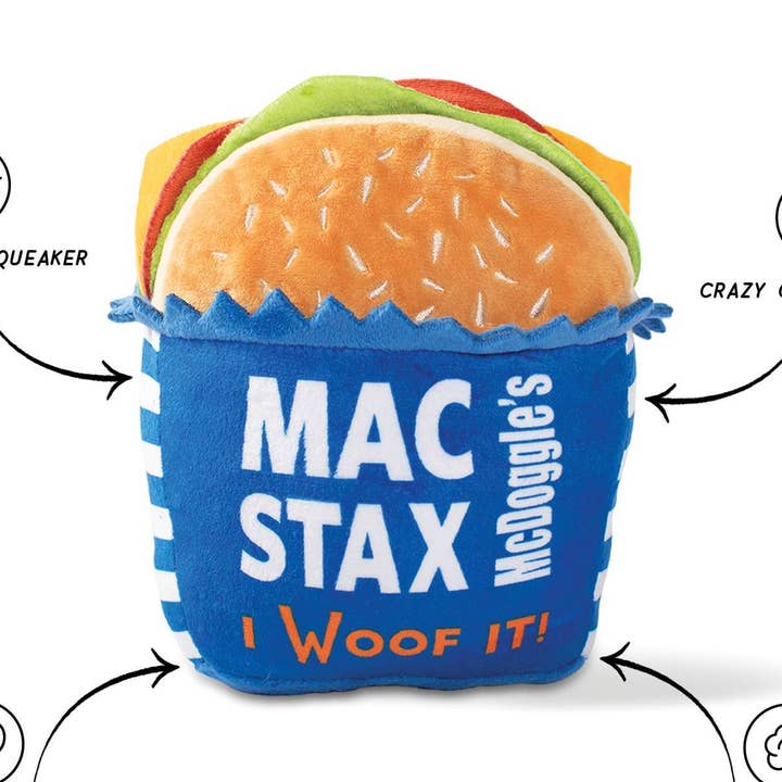 Jouet en peluche pour chien Mac Stax de Fringe Mcdoggle pour la vente par Only An Ocean Europe