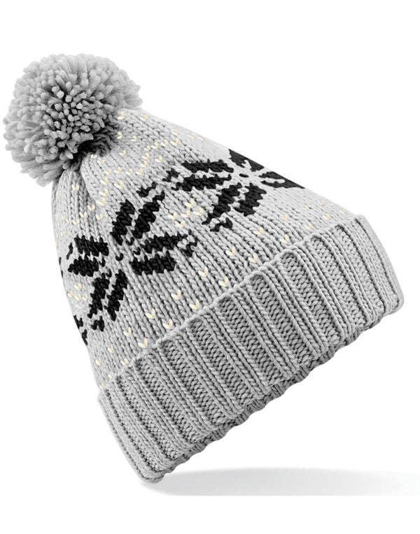 Logo Free Clothing - Wholesale Beanie - Unisex - Beechfield Fair Isle Snowstar® Beanie | Unisex | Pom-Pom | Cuffed | 7 Colours | One Size5