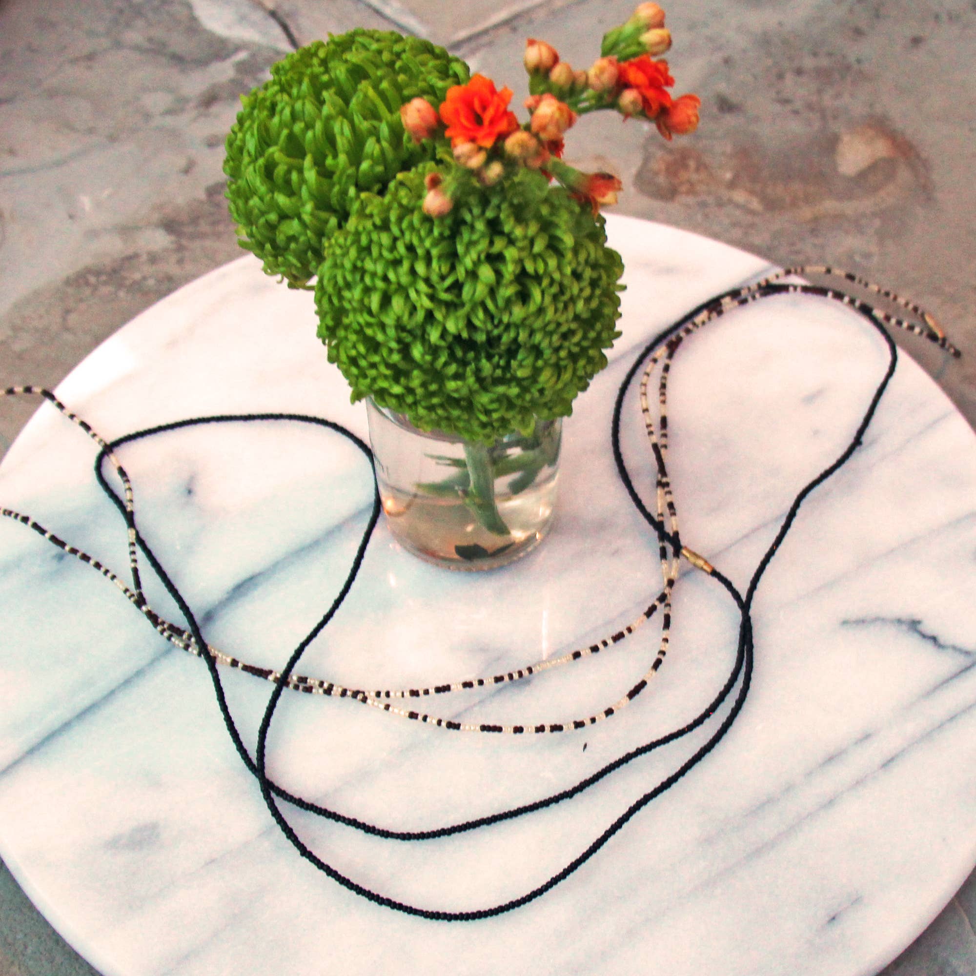 Global Crafts - Wholesale Beaded/Pearl Necklace - Long Single Strand Maasai Bead Necklace - Black1