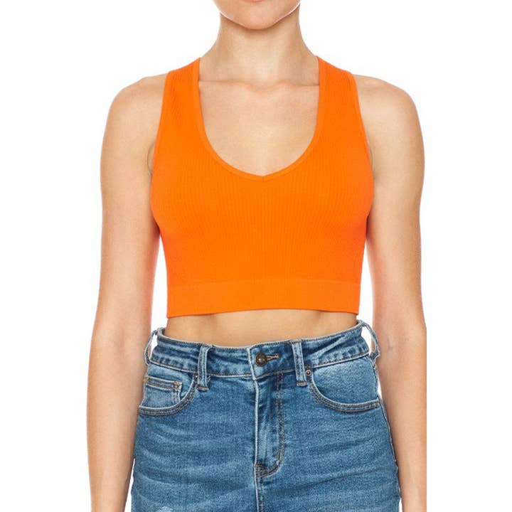 Timeless – wholesale Tank top – Women′s – Deep V Neck Ribbed Seamless Crop Tank Top7