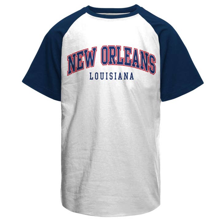 WhiteNavy New Orleans - Louisiana Baseball T-Shirt for wholesale on Faire