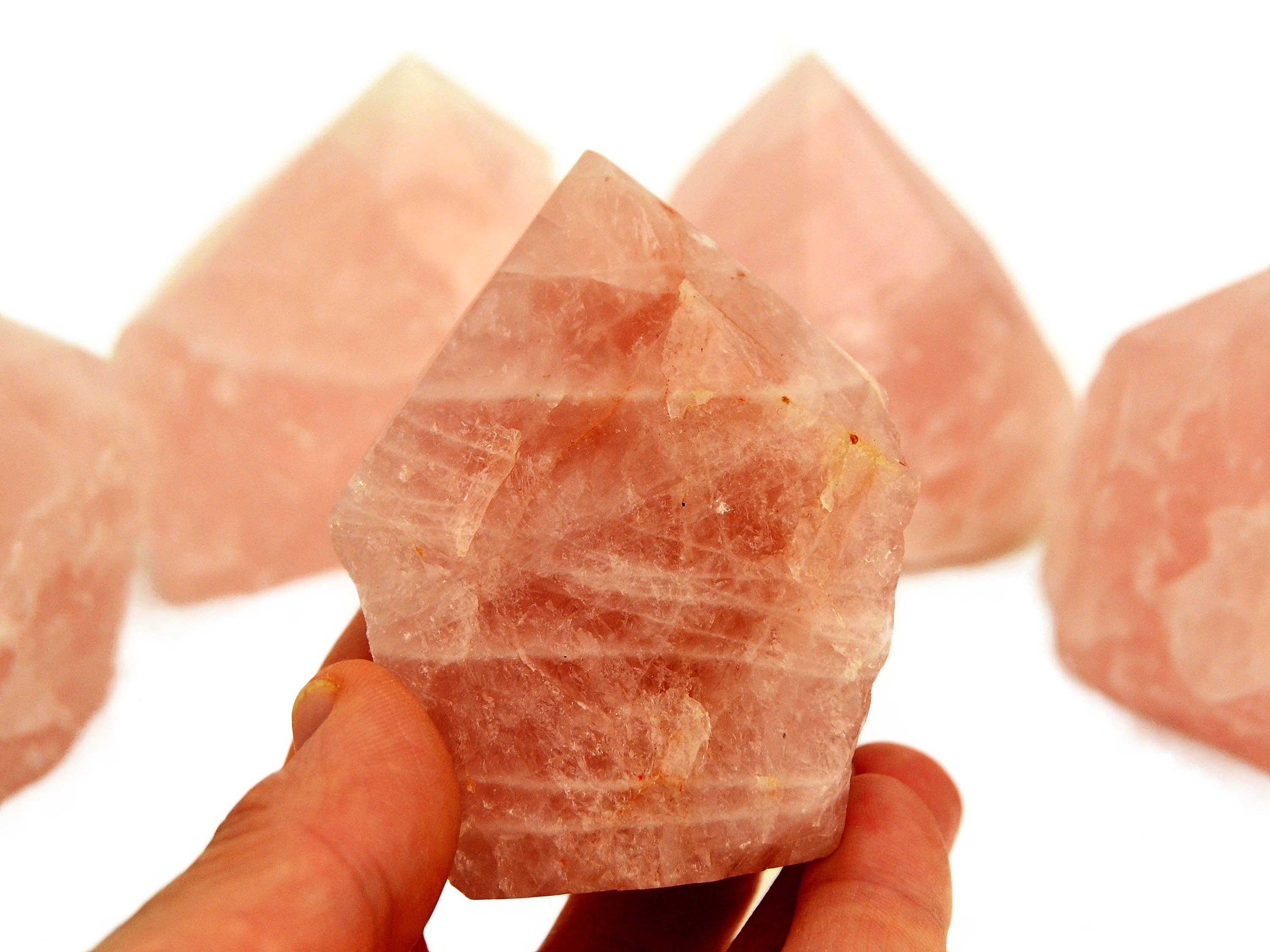 Kaia & Crystals - Wholesale Spiritual Stone/Crystal - Rose Quartz Semi Polished Point (Brazil) - (100g - 350g) Extra Quality3