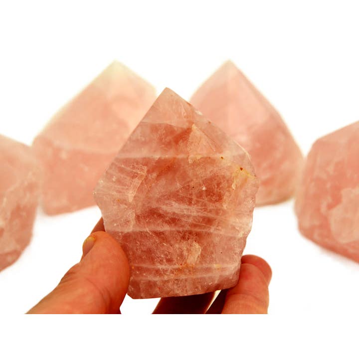 Kaia & Crystals - Wholesale Spiritual Stone/Crystal - Rose Quartz Semi Polished Point (Brazil) - (100g - 350g) Extra Quality3