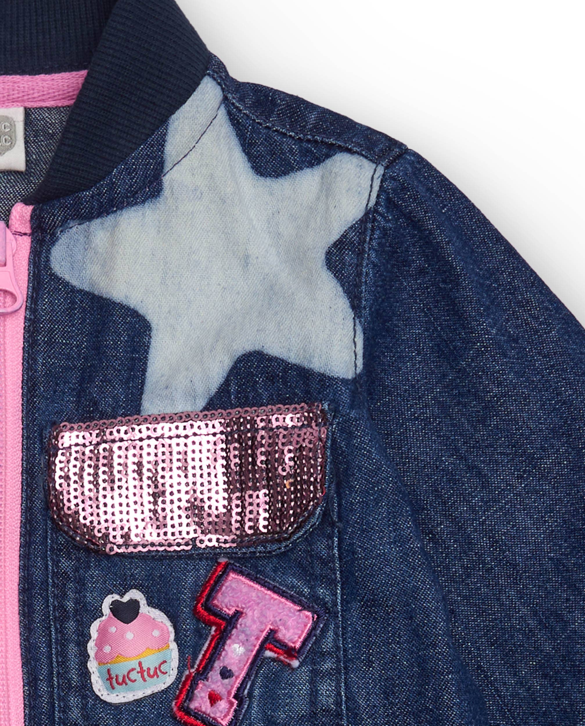 tuc tuc - Venta al por mayor Vestido - Niños - Vestido para niña en tejano con tul y estrellas aplicadas2