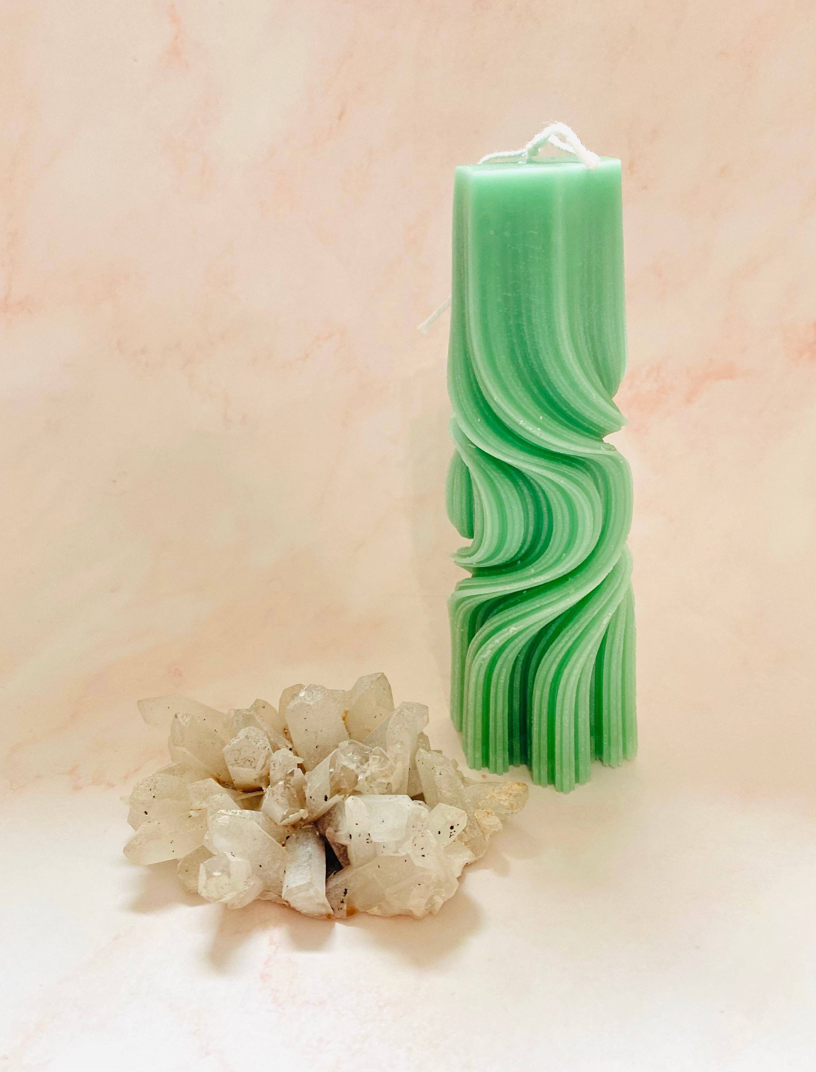 Maple + Love - Wholesale Tapered Candle/Candlestick - Psychedelic Swirl Taper Beeswax Candle8