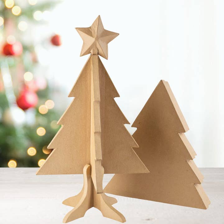 Factory Direct Craft - Wholesale Ornament Set - Foldable Paper Mache Christmas Tree with Box2