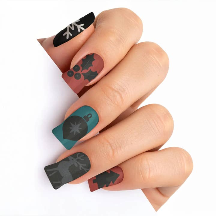 Noir Noel Unghie Finte Natalizie Nere per la vendita all'ingrosso da parte di FYNE BODY