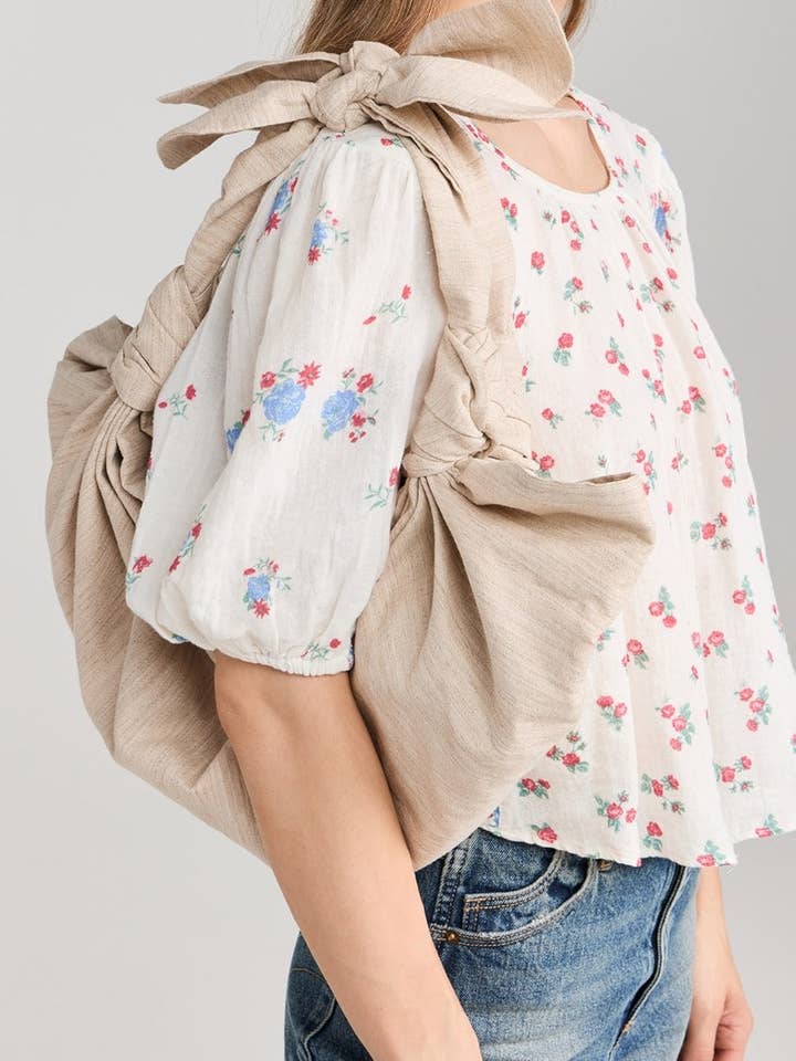 LARGE LINEN NLA KNOT TOTE for wholesale by NLA Collection