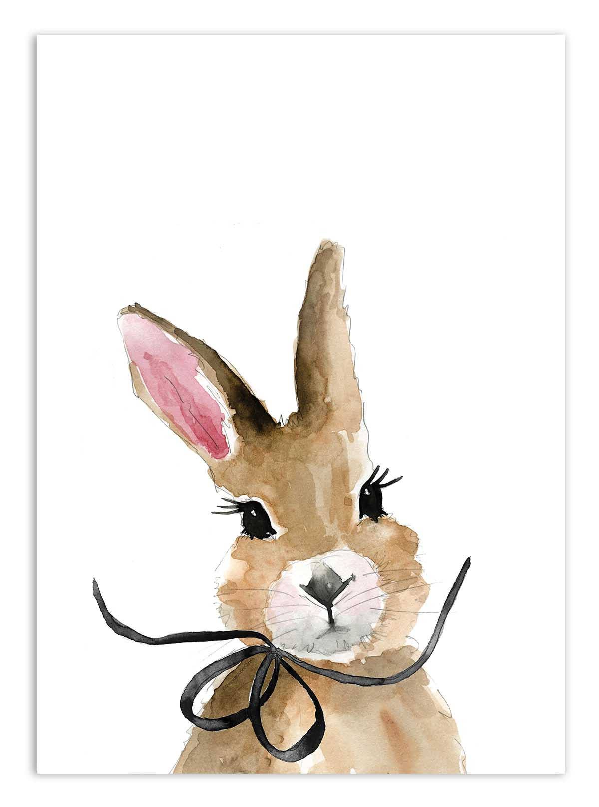 Wall Editions – Poster por atacado – Art-Poster - Coelhinho com laço - Mercedes Lopez Charro0