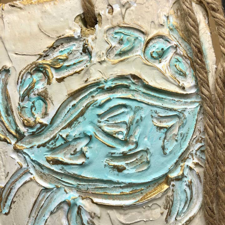 Coddiwomple - Wholesale Painting/Drawing - 6x6 Coastal beach nautical handmade painted textured wood