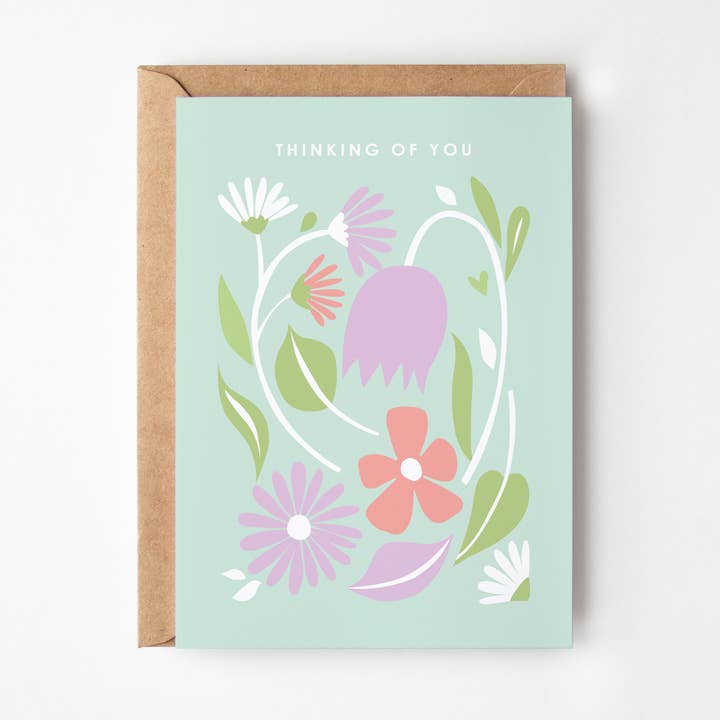 Spring Blooms Thinking Of You Greetings Card (A6) for wholesale by Happy Street