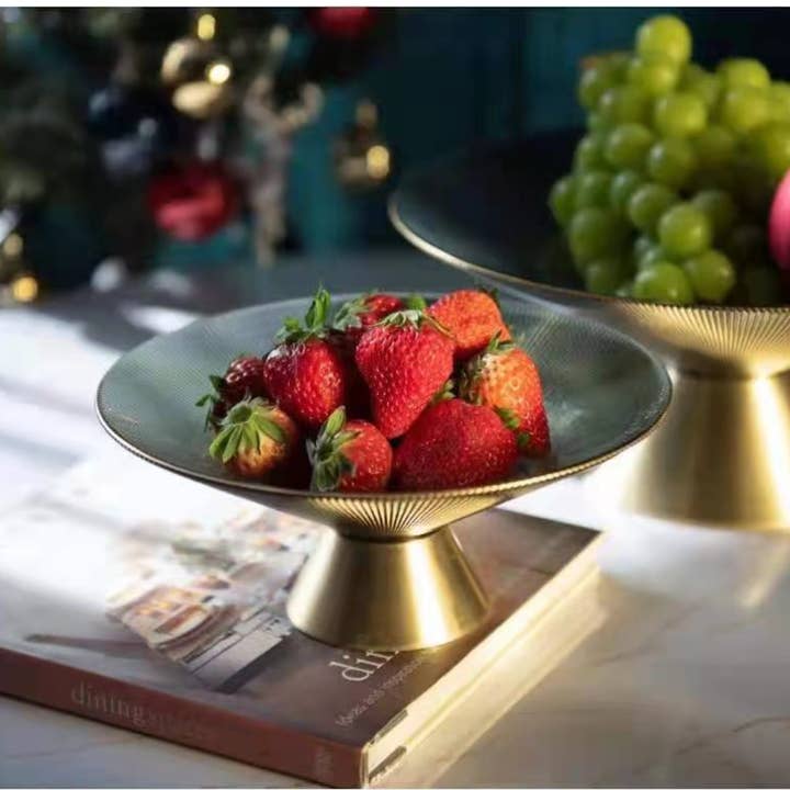 Noah Decoration - Wholesale Decorative Plate/Dish/Bowl - Golden glass fruit bowl, fruit plate ,salad bowl