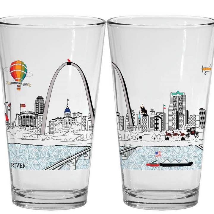 Beyond Cushions Corporation - Wholesale Beer Glass/Mug - St Louis V2 Printed Pint Glass 16 oz.