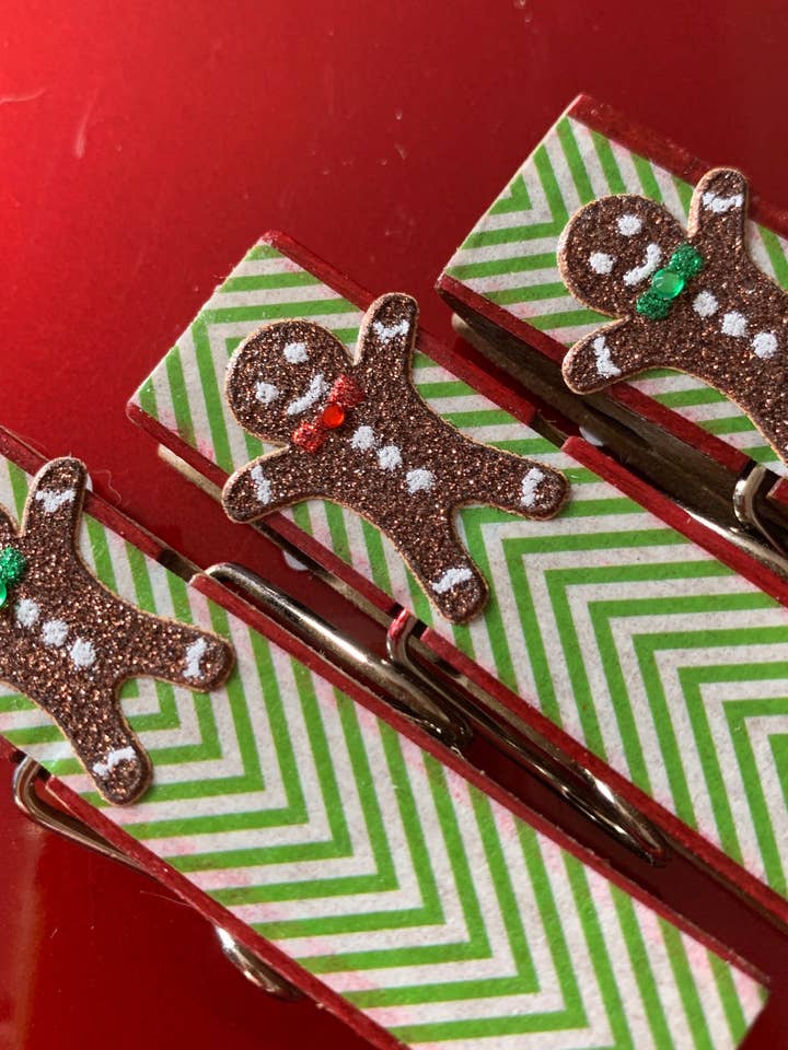 Clip de Bolacha de Gengibre para o Natal por atacado de NanCBeeCreations