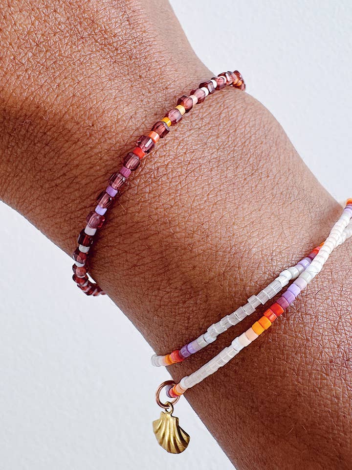 Gemstone Ombre Beaded Bracelet - CANYON / Garnet for wholesale by On the Lookout Jewelry