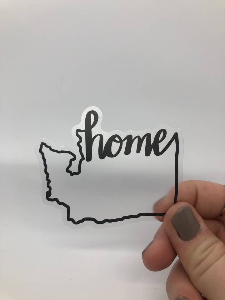 Washington State Clear Home Sticker for engroshandel hos Alyse Yvonne Designs