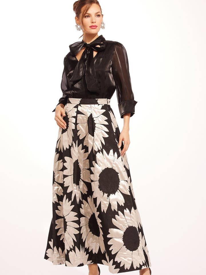 Anova Skirt - Silver Bloom for wholesale by Eva Franco