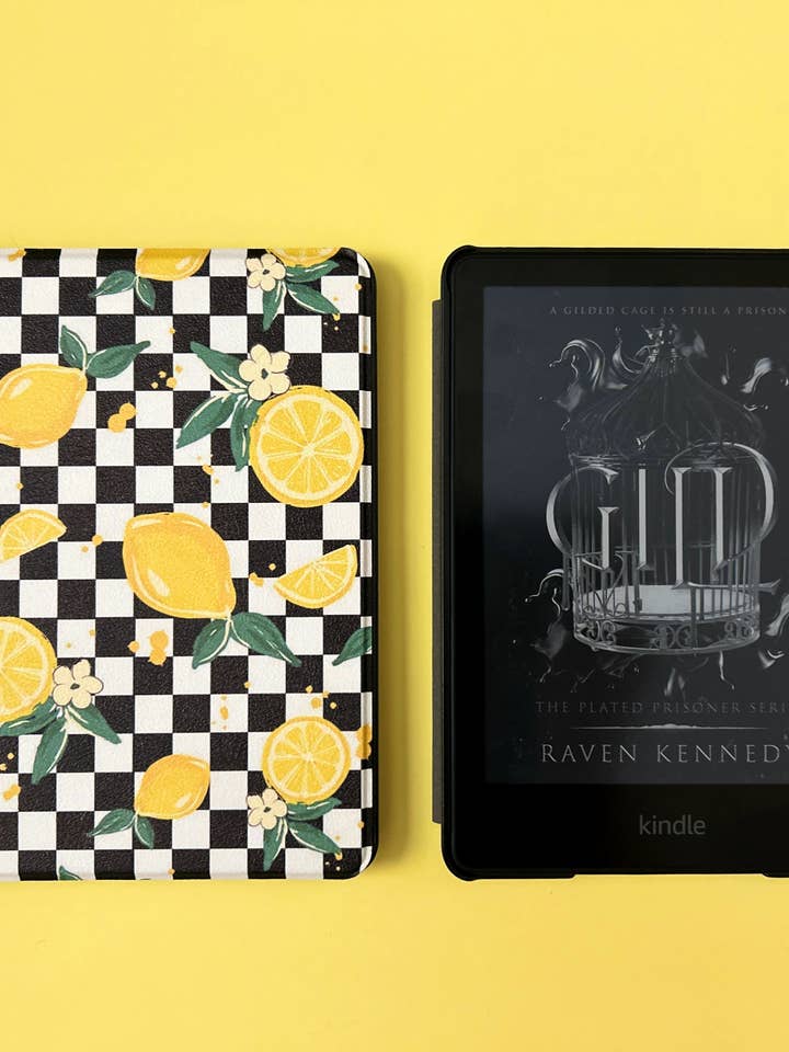 Kindle Case Cover for Kindle 6.8" Paperwhite OR Kindle 6" Basic - Checkered Lemons for wholesale by LemonLee