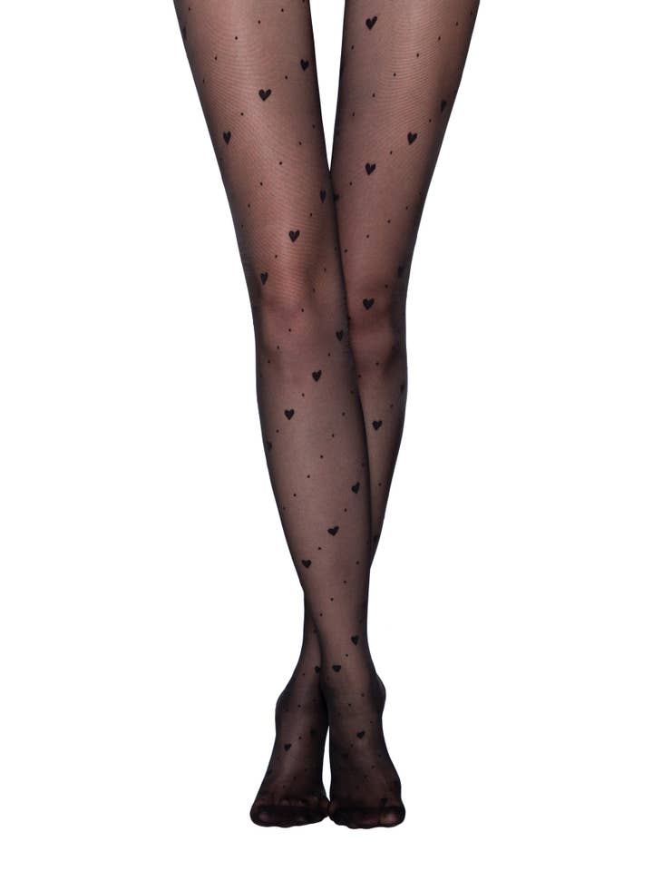 Nero Tights with hearts - CONTE ELEGANT DOLCE VITA for wholesale on Faire